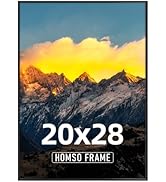 Homso 20x28 Picture Frame in Black- 20 x 28 Picture Frame Metal Aluminum 20x28 Frame Thin Border ...