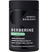 Sports Research Berberine - Herbal Ayurvedic Metabolic Health Support - 1000 mg - 60 Capsules - V...