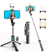 Portable 41 Inch Selfie Stick Phone Tripod with Wireless Remote Extendable Tripod Stand 360 Rotat...