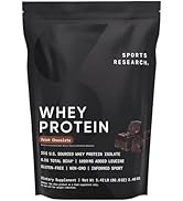 Sports Research Whey Protein - Sports Nutrition Whey Isolate Protein Powder for Lean Muscle Build...