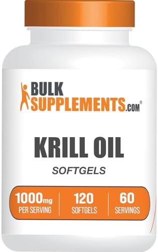 BulkSupplements.com Krill Oil 1000mg Softgels - Krill Oil Supplement, Antarctic Krill Oil, DHA Supplements - Krill Oil Omega 3, 2 Krill Oil Softgels per Serving (1000mg), 120 Softgels