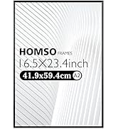 Homso A2 Frame in Black - 16.5x23.4 Frame Metal Aluminum A2 Picture Frame Thin Border A2 Poster F...