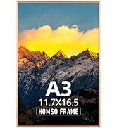 Homso A3 Picture Frame Bronze - 11.7x16.5 Frame Metal Aluminum A3 Poster Frames Thin Border A3 Fr...