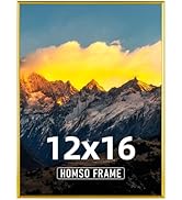 Homso 12x16 Frame Gold - 12x16 Picture Frame Metal Aluminum 12x16 Gold Frame Thin Border Gold 12x...