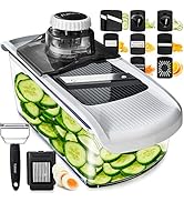 Fullstar Mandoline Slicer for Kitchen, Cheese Grater Vegetable Spiralizer and Veggie Slicer for C...