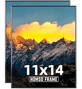 Homso 11 x 14 Picture Frame Set of 2 Black - Frames 11x14 Metal Aluminum Picture Frames 11x14 Thi...