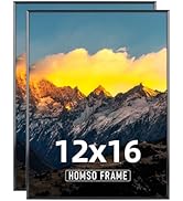 Homso 12x16 Frame Set of 2 Black - 12 x 16 Picture Frame Metal Aluminum 12x16 Frame Thin Border 1...