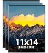 Homso 11 x 14 Picture Frame Set of 3 Black - Frames 11x14 Metal Aluminum Picture Frames 11x14 Thi...