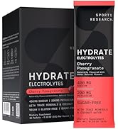 Sports Research Hydrate Electrolytes Powder Packets - Sugar-Free & Naturally Flavored with Vitami...