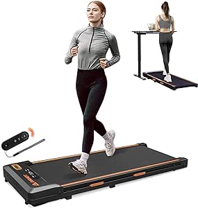 AIRHOT Under Desk Treadmill, Walking Pad 2 in 1 for Walking and Jogging, Portable Walking Treadmill with Remote Control Lanyard for Home/Office, 2.5HP Low-Noise Desk Treadmill in LED Display