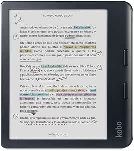 Kobo Libra Colour eReader | Pantalla E Ink Kaleido™ 3 de 7&#34; | Temperatura del Color y Brillo Ajustables | Reducción luz Azul | eBooks y AudioBooks | Memoría 32 GB | Resistente al Agua | Negro