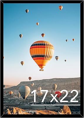 JCJMY 17x22 Picture Frame Black for Poster Photo Picture, Horizontal and Vertical Formats for Wall Hanging, 17 x 22 Wall Gallery Poster Photo Frame for 17 by 22 Photos Posters, Black