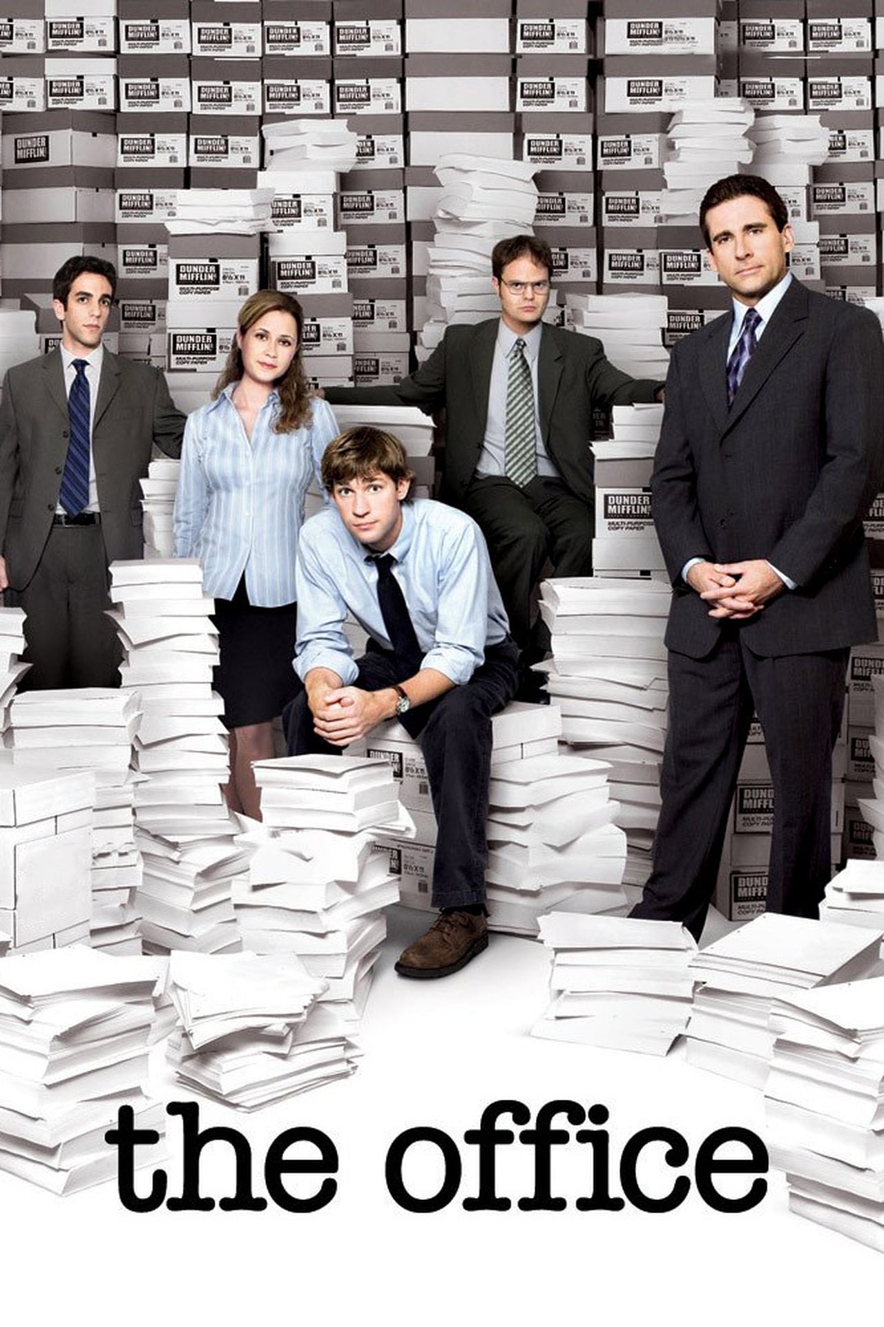 Steve Carell, Jenna Fischer, Rainn Wilson, John Krasinski, and B.J. Novak in The Office (2005)