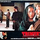 Saeed Jaffrey, Jackie Shroff, Anil Kapoor, Shah Rukh Khan, and Priya Tendulkar in Trimurti (1995)