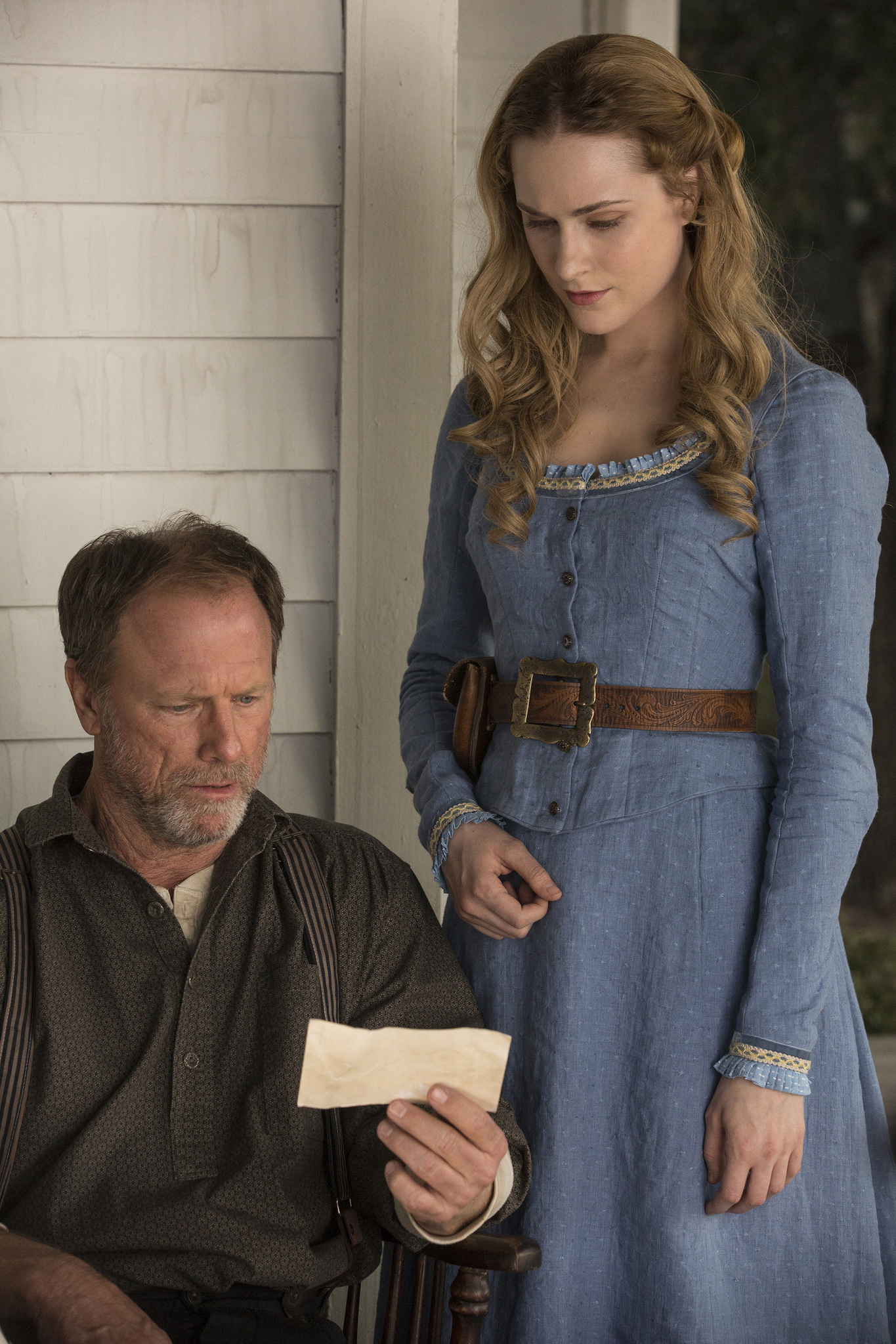 Louis Herthum and Evan Rachel Wood in Westworld (2016)