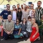 Laz Alonso, Eric Kripke, Antony Starr, Nathan Mitchell, Jessie T. Usher, Chace Crawford, Valorie Curry, Susan Heyward, Erin Moriarty, Jack Quaid, Claudia Doumit, Tomer Capone, and Karen Fukuhara at an event for The Boys (2019)