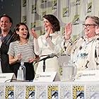 Kathy Bates, Sarah Paulson, Tim Minear, and Emma Roberts at an event for American Horror Story (2011)