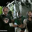 JOEL MOORE, DEON RICHMOND and TAMARA FELDMAN in Hatchet.