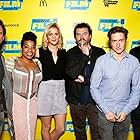 Walton Goggins, David Gordon Green, Danny McBride, Jody Hill, Georgia King, and Kimberly Hebert Gregory at an event for Vice Principals (2016)