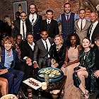 Crispin Glover, Cloris Leachman, Jonathan Tucker, Emily Browning, Kristin Chenoweth, Bryan Fuller, Neil Gaiman, Michael Green, Orlando Jones, Ian McShane, Pablo Schreiber, Ricky Whittle, Yetide Badaki, Omid Abtahi, and Bruce Langley at an event for American Gods (2017)