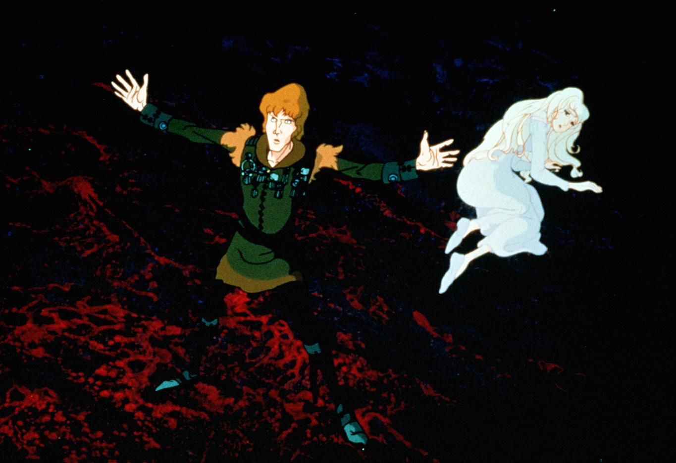 Jeff Bridges and Mia Farrow in The Last Unicorn (1982)