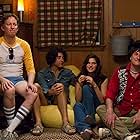 A.D. Miles, Michael Showalter, David Wain, and Lake Bell in Wet Hot American Summer: First Day of Camp (2015)