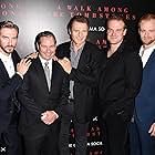 Liam Neeson, Scott Frank, David Harbour, Dan Stevens, and Adam David Thompson at an event for A Walk Among the Tombstones (2014)