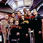 Robert Beltran, Jennifer Lien, Robert Duncan McNeill, Kate Mulgrew, Robert Picardo, Roxann Dawson, Ethan Phillips, Tim Russ, and Garrett Wang in Star Trek: Voyager (1995)