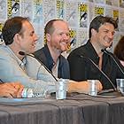 Nathan Fillion, Tim Minear, and Joss Whedon at an event for Firefly (2002)