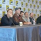 Adam Baldwin, Nathan Fillion, Sean Maher, Tim Minear, Alan Tudyk, Joss Whedon, and Summer Glau at an event for Firefly (2002)