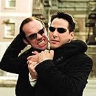 Keanu Reeves and Hugo Weaving in The Matrix Reloaded (2003)