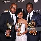 2016 Canadian Screen Award Winners, Director Clement Virgo (L), Actress Shailyn Pierre-Dixon (M) and Actor Lyriq Bent (R)