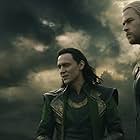 Tom Hiddleston and Chris Hemsworth in Thor: The Dark World (2013)