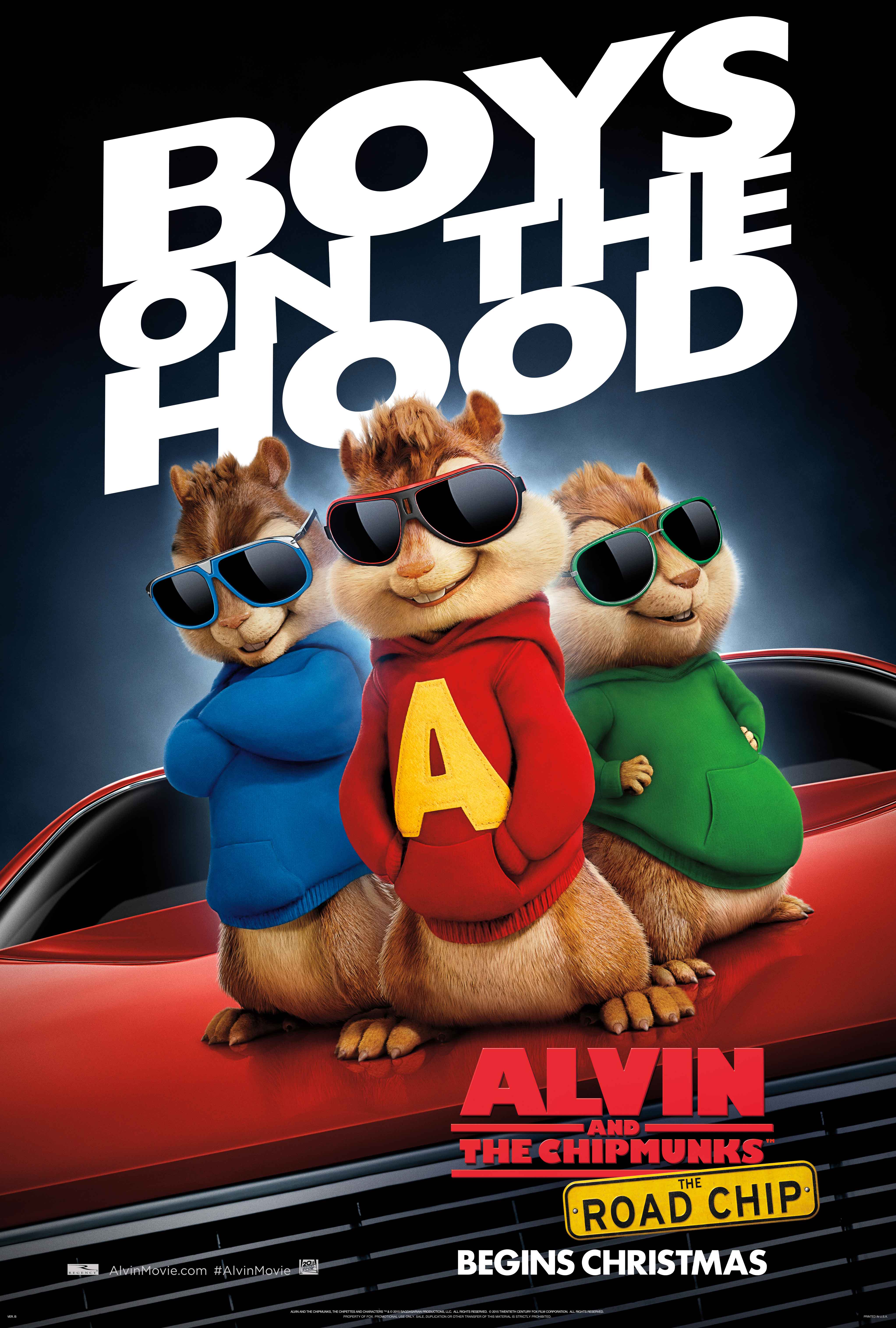 Justin Long, Jesse McCartney, and Matthew Gray Gubler in Alvin and the Chipmunks: The Road Chip (2015)