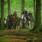 Graham McTavish, Bill Paterson, Stephen Walters, Caitríona Balfe, Sam Heughan, Grant O'Rourke, and Finn Den Hertog in Outlander (2014)