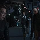 Ming-Na Wen, Pedro Pascal, Bill Burr, Temuera Morrison, Gina Carano, and Jan Delay in The Mandalorian (2019)