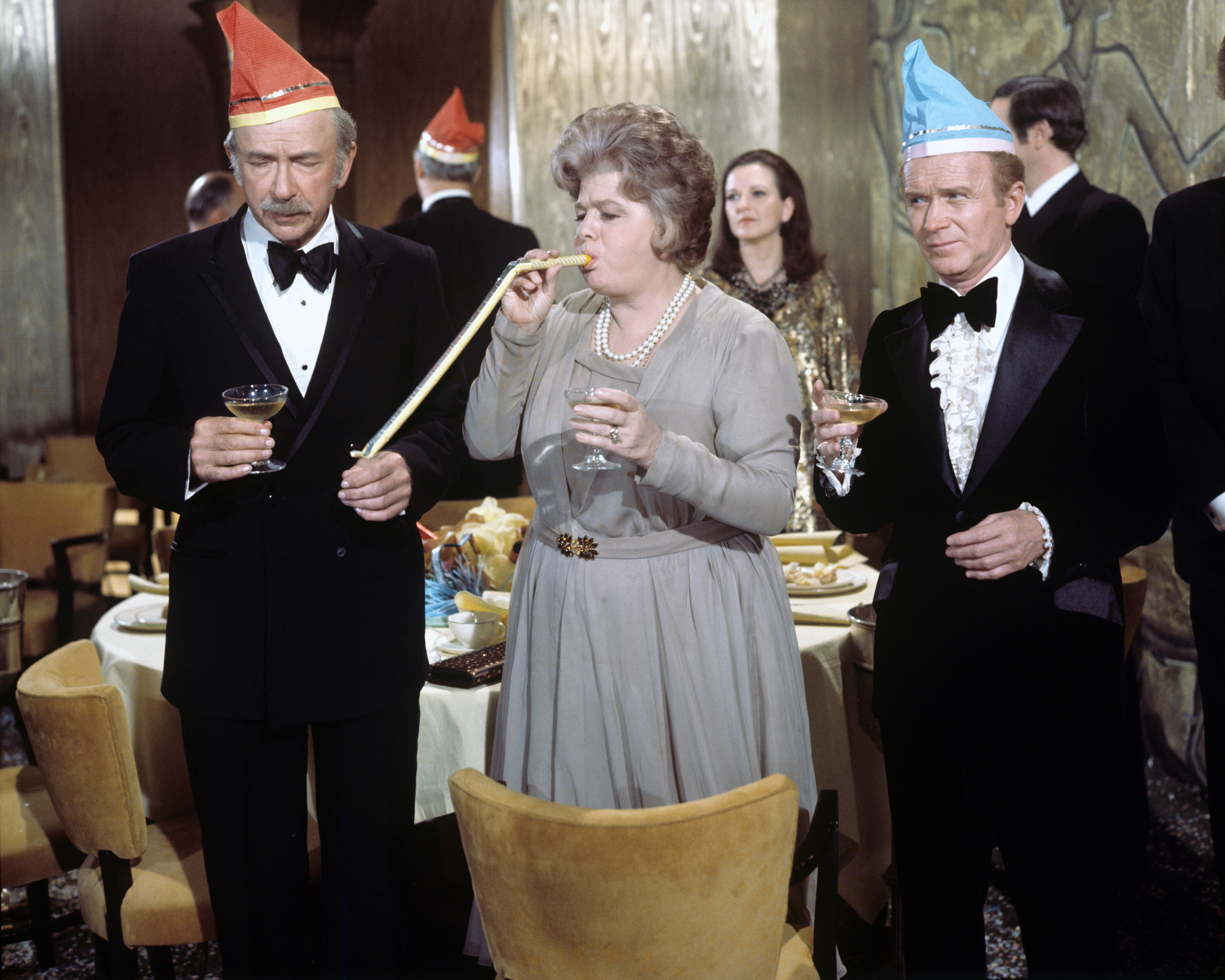 Red Buttons, Shelley Winters, and Jack Albertson in The Poseidon Adventure (1972)