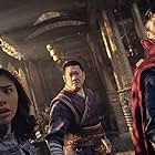 Benedict Wong, Benedict Cumberbatch, and Xochitl Gomez in Doctor Strange in the Multiverse of Madness (2022)