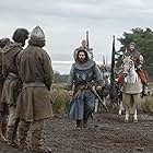 Sam Spruell, Aaron Taylor-Johnson, and Billy Howle in Outlaw King (2018)