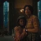 Rosario Dawson and Chase Dillon in Haunted Mansion (2023)