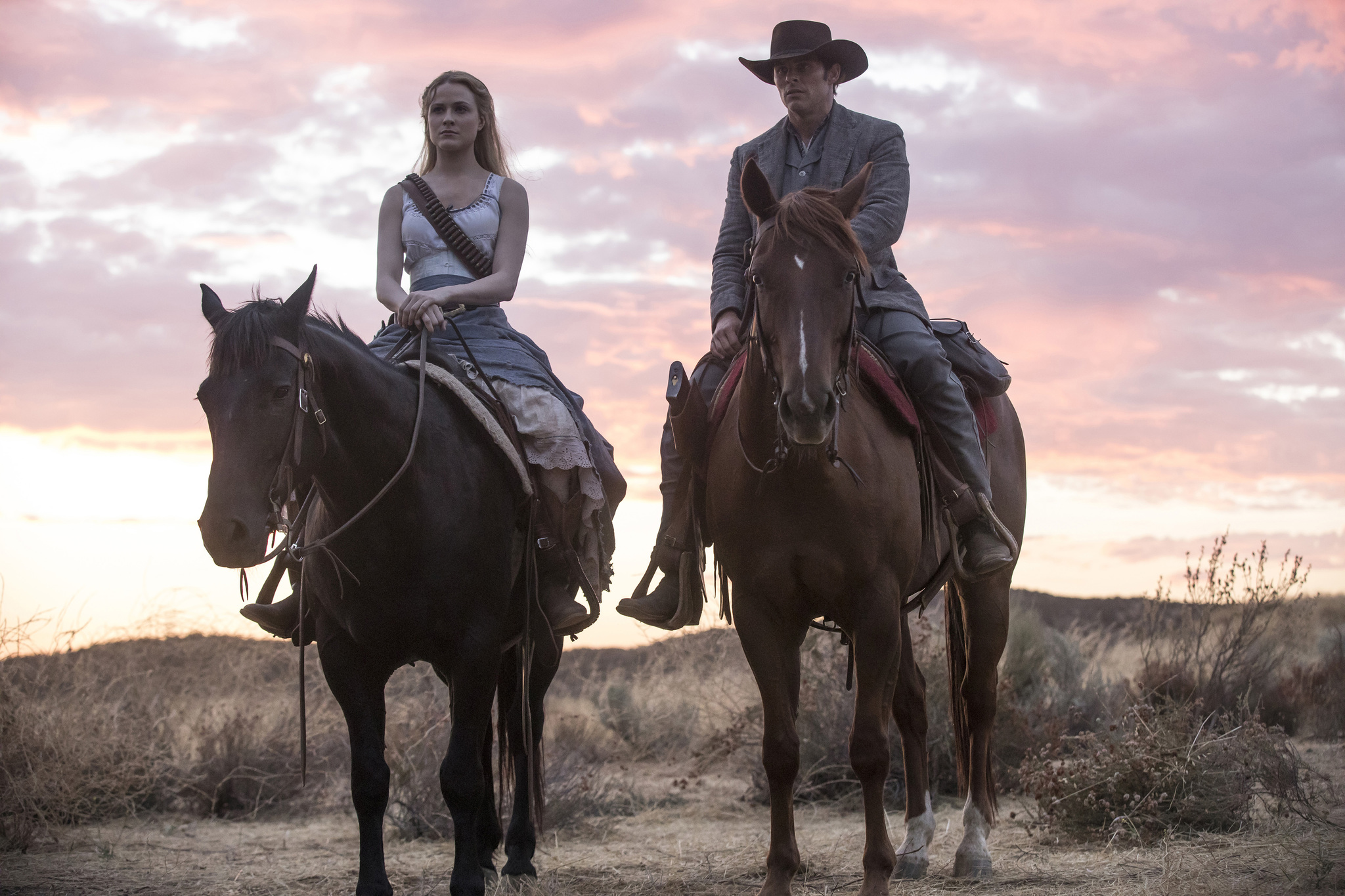 James Marsden and Evan Rachel Wood in Westworld (2016)