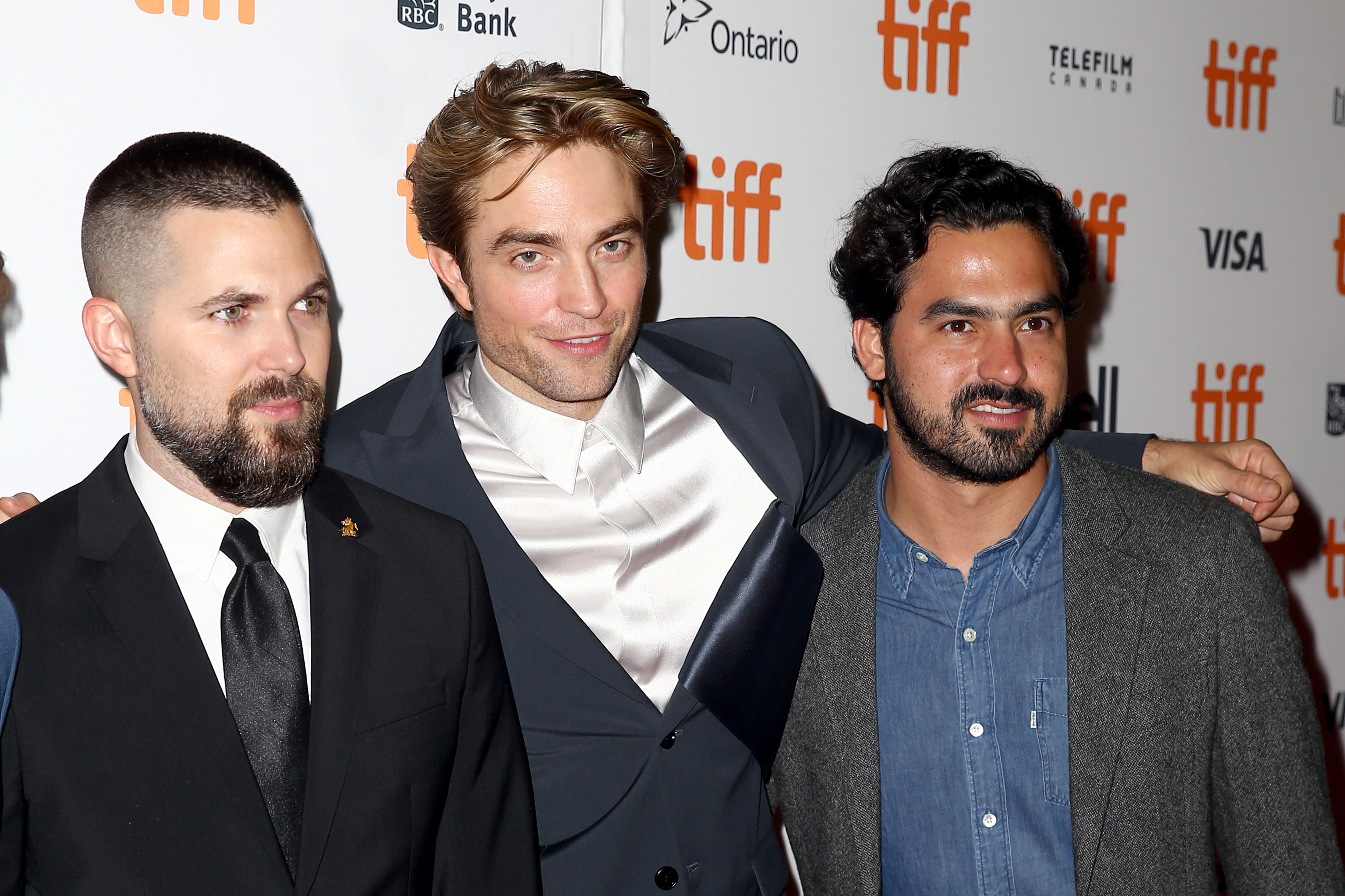 Robert Pattinson, Robert Eggers, and Lourenço Sant'Anna at an event for The Lighthouse (2019)