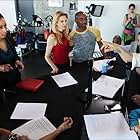 Jayce Bartok directing the cast of Fall to Rise.  Tamara Tunie, Katherine Crockett and Desmond Richardson.  At Baryshnikov Arts Center