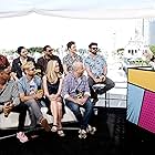 Kevin Smith, Laz Alonso, Eric Kripke, Karl Urban, Antony Starr, Jessie T. Usher, Chace Crawford, Erin Moriarty, and Jack Quaid at an event for The Boys (2019)