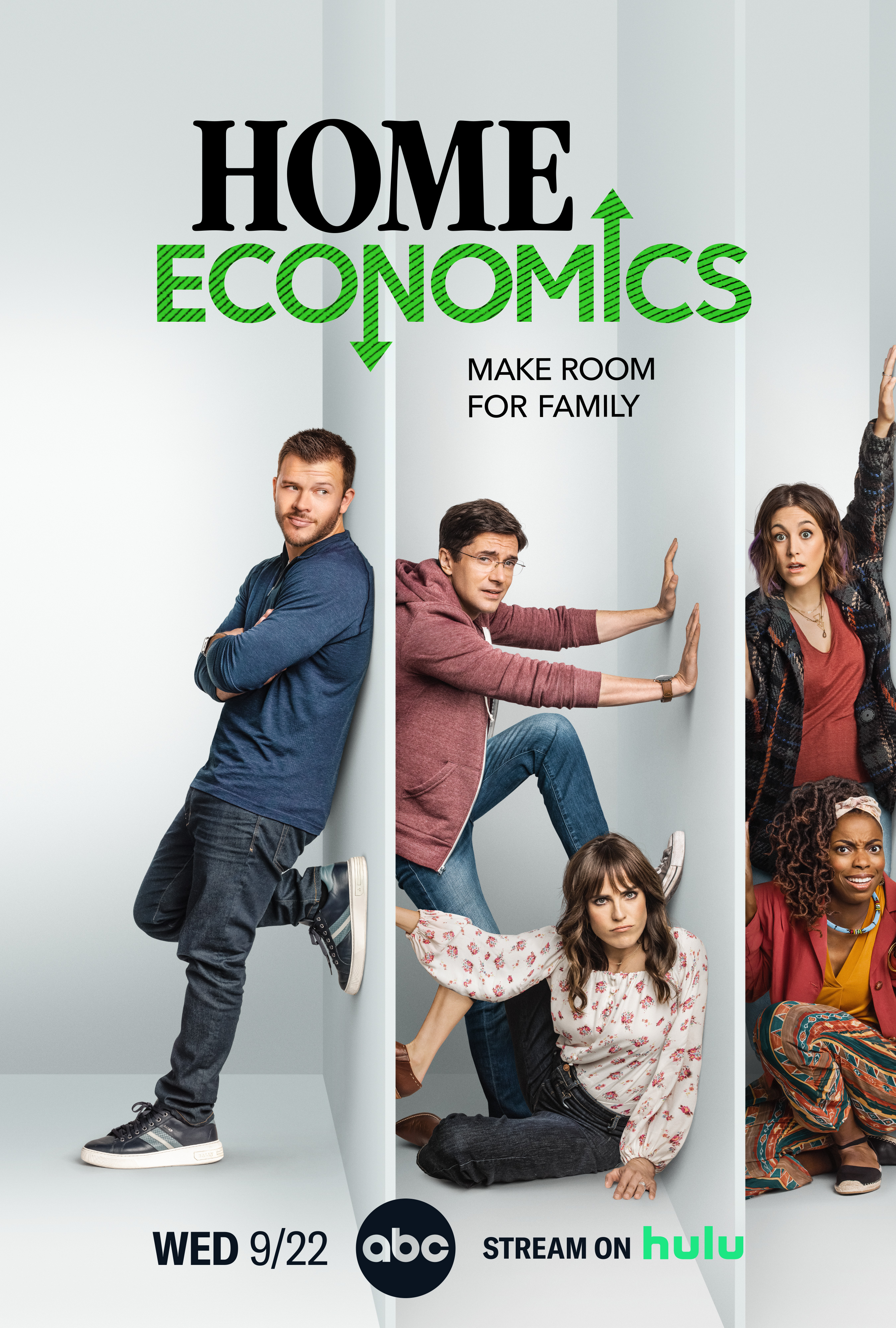 Topher Grace, Karla Souza, Sasheer Zamata, Caitlin McGee, and Jimmy Tatro in Home Economics (2021)