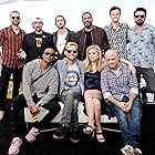 Kevin Smith, Laz Alonso, Eric Kripke, Karl Urban, Antony Starr, Jessie T. Usher, Chace Crawford, Erin Moriarty, Jack Quaid, and Tomer Capone at an event for The Boys (2019)