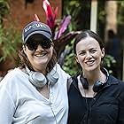 Louise Smith and Samantha Strauss on the set of The End