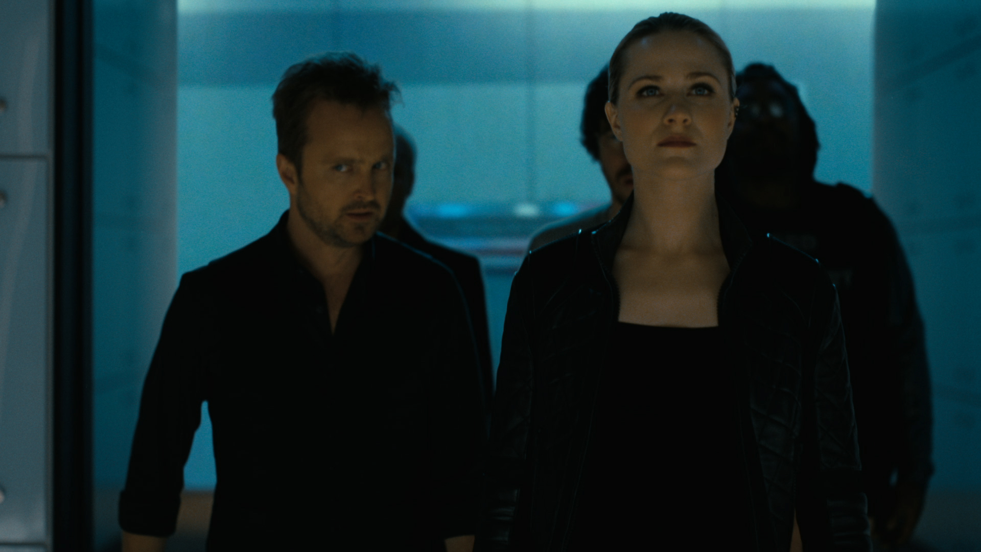 Aaron Paul and Evan Rachel Wood in Westworld (2016)