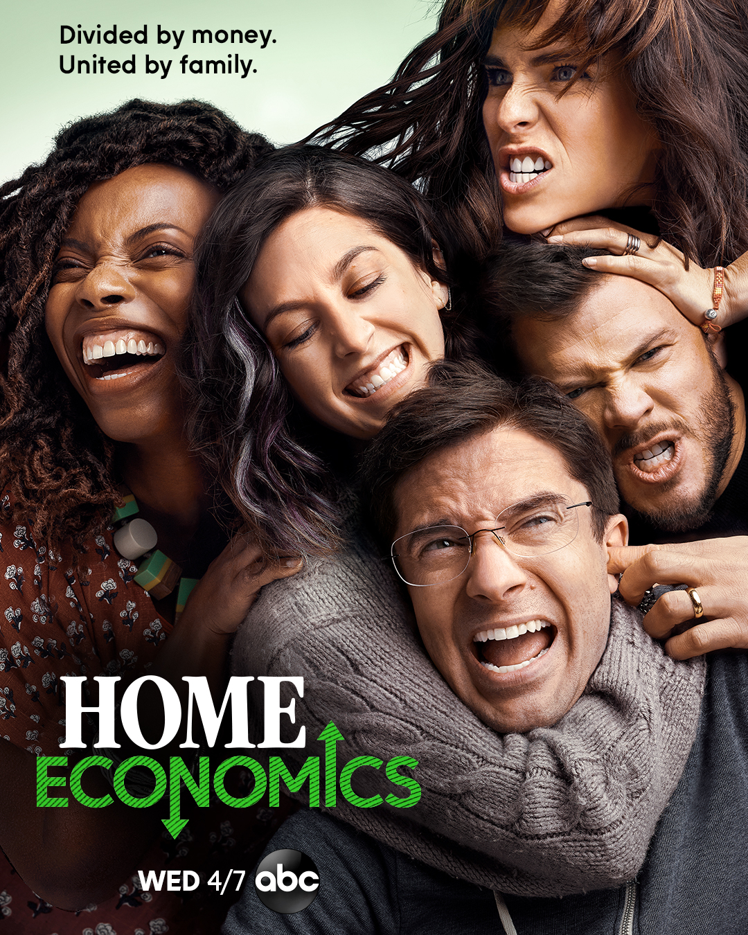 Topher Grace, Karla Souza, Sasheer Zamata, Caitlin McGee, and Jimmy Tatro in Home Economics (2021)