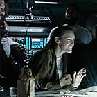 Demián Bichir, Nathaniel Dean, Danny McBride, Alexander England, Tess Haubrich, Benjamin Rigby, and Uli Latukefu in Alien: Covenant - Prologue: Last Supper (2017)